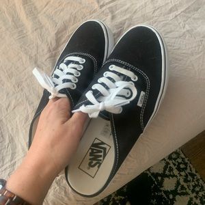 Black vans authentic mules 8W